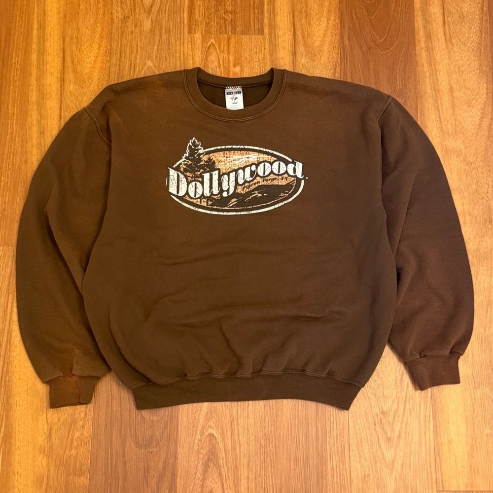 Dollywood Pigeon Forge TN Brown Crewneck Sweatshirt Size Large